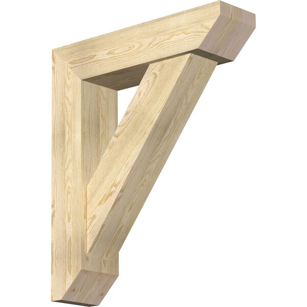 Ekena Millwork Traditional Slat Rough Sawn Bracket w/ Offset Brace, Douglas Fir, 8"W x 32"D x 38"H BKT0806X32X38TRA06RDF - main
